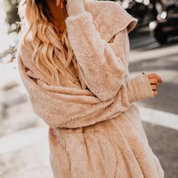 Restocked! Cozy Teddy Bear Hooded Knit Cardigan - Picture 2 of 8